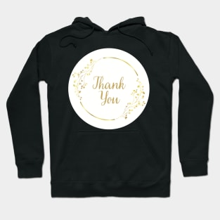 Thank You with Gold Flower - White Hoodie